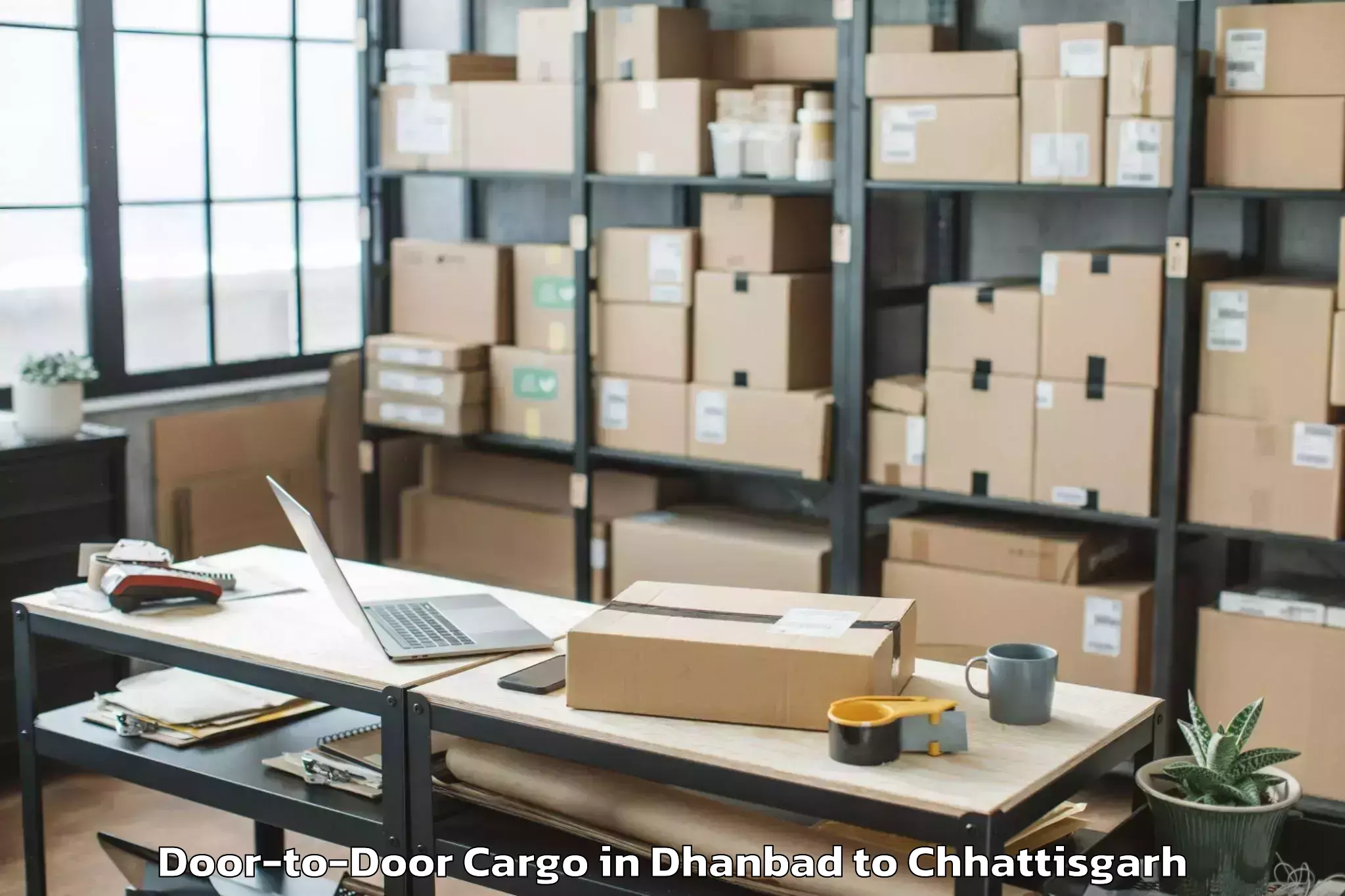 Book Dhanbad to Gariyaband Door To Door Cargo